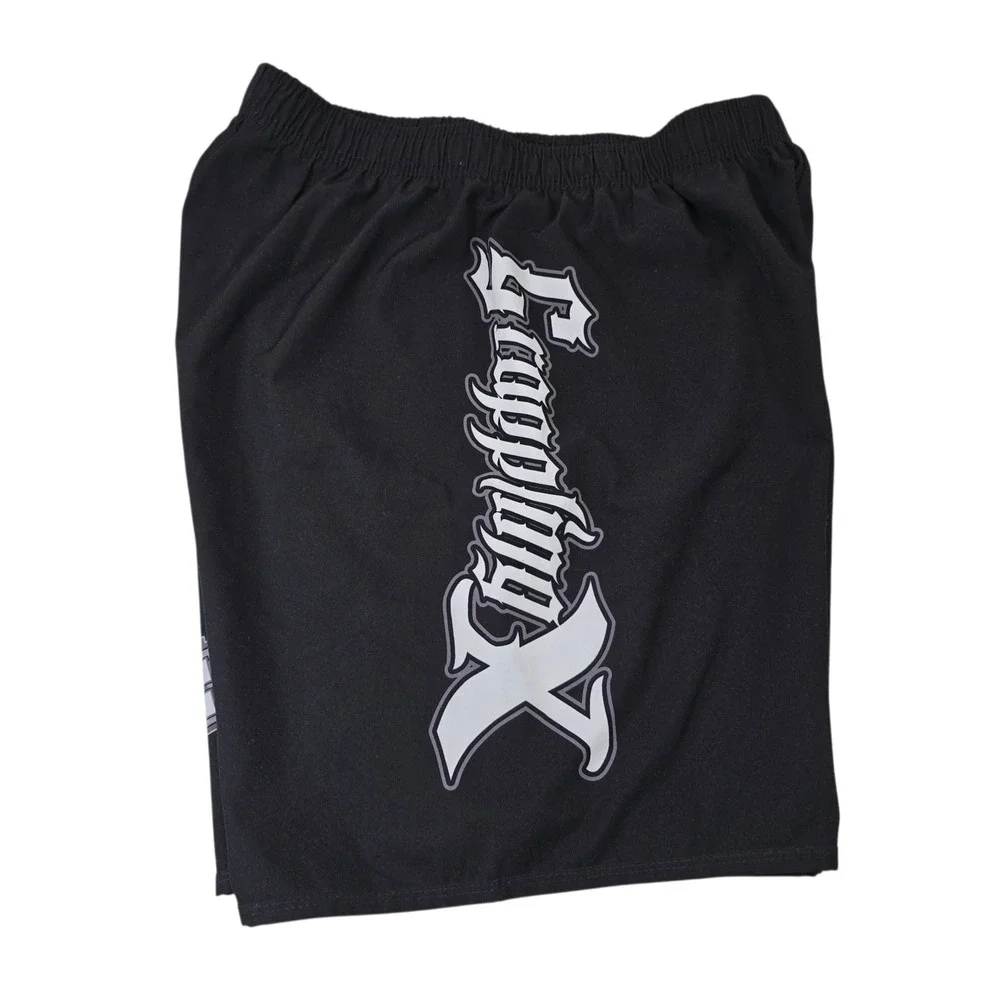 Operation Grapple Fight Shorts Mens Black Robot Logo Jiu Jitsu MMA Training‎